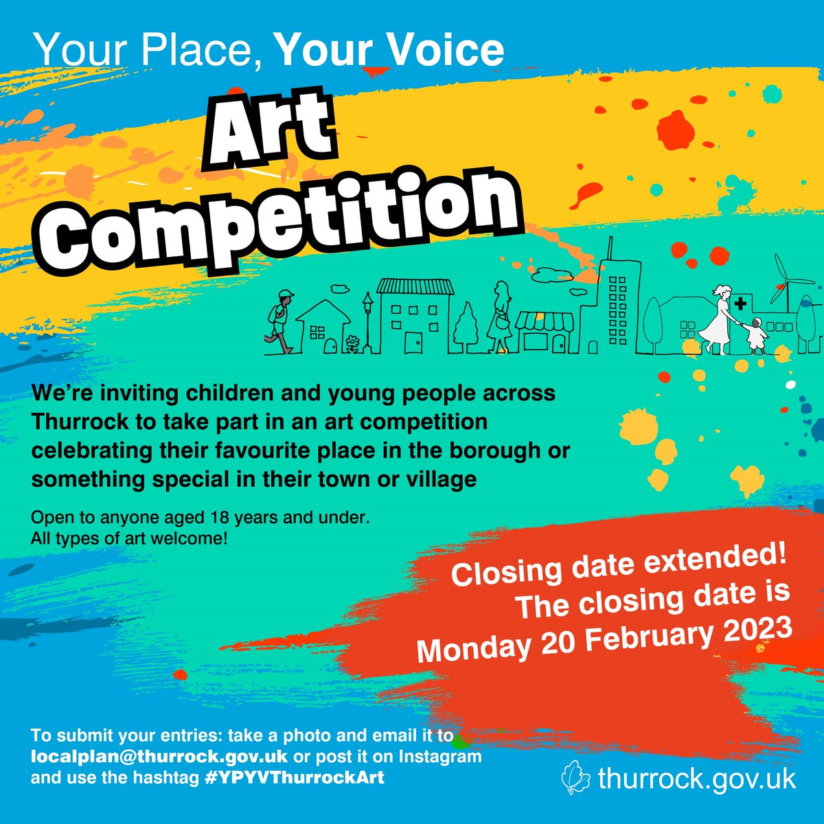 Your Place, Your Voice is inviting children &amp; young people to take part in an art competition. Submit entries by taking a photo of the artwork &amp; email: localplan@thurrock.gov.uk Closes on 20 February. Artwork to be displayed &amp; judged at Local Plan Community Information Events.