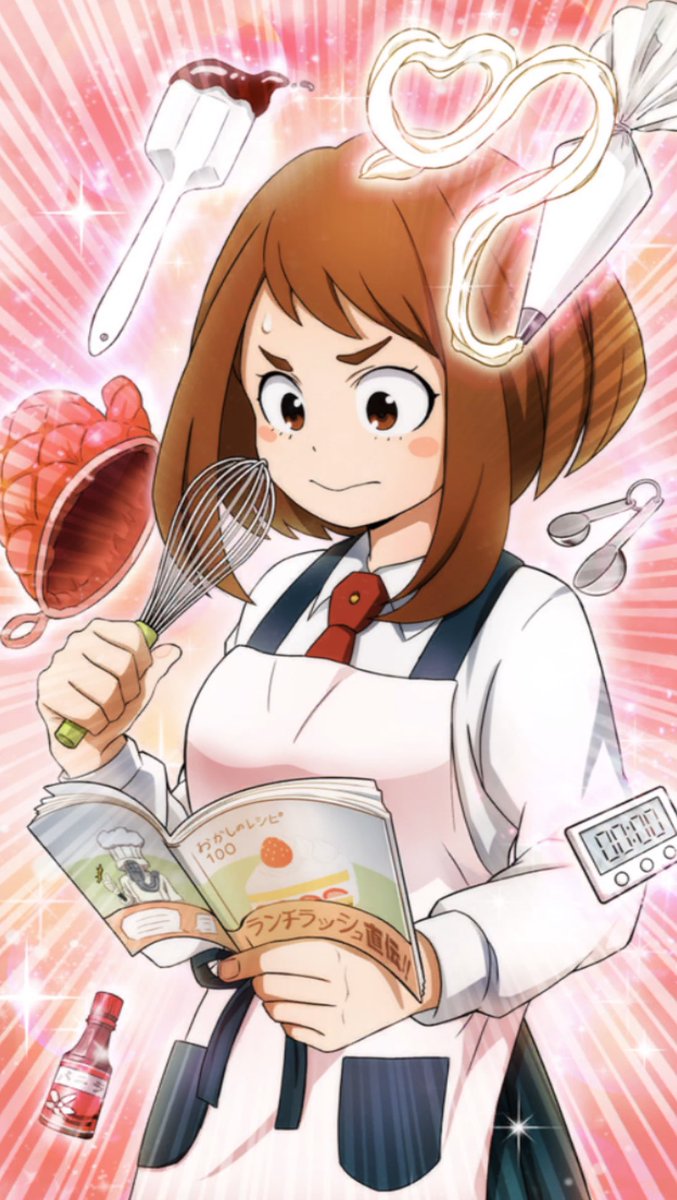 MsZeroGravity's tweet photo. ⠀ Happy Valentine’s Day! Ochako’s already hard at work in the kitchen baking her Valentine a boat load of sweets! 

⠀ So, who wants to be her Valentine?! 

#HappyValentinesDay 💞 https://t.co/2S1gQY2S8I