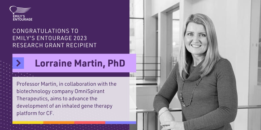 We have awarded $220,000 in funding to Lorraine Martin, PhD, of <a href="/QUBelfast/">Queen's University Belfast 🎓</a> to support development of a novel regenerative gene therapy platform technology.
 
Read our press release to learn more >> emilysentourage.org/emilys-entoura…
 
#research #cysticfibrosis #genetherapy #researchgrant