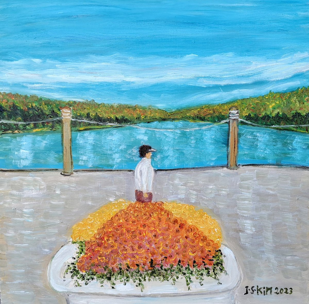 KimIllsoo's tweet photo. Chrysanthemum and woman walking around Orange Reservoir
Oil painting on panel
#chrysanthemum https://t.co/VtdoLeKE66