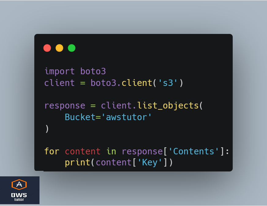 _eatbts's tweet image. #AWS P10

How will you list objects from S3?

#aws 
#awscloud 
#s3
#boto3 
#python