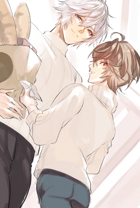 白ニットおそろいみたいでかわいいね…… 