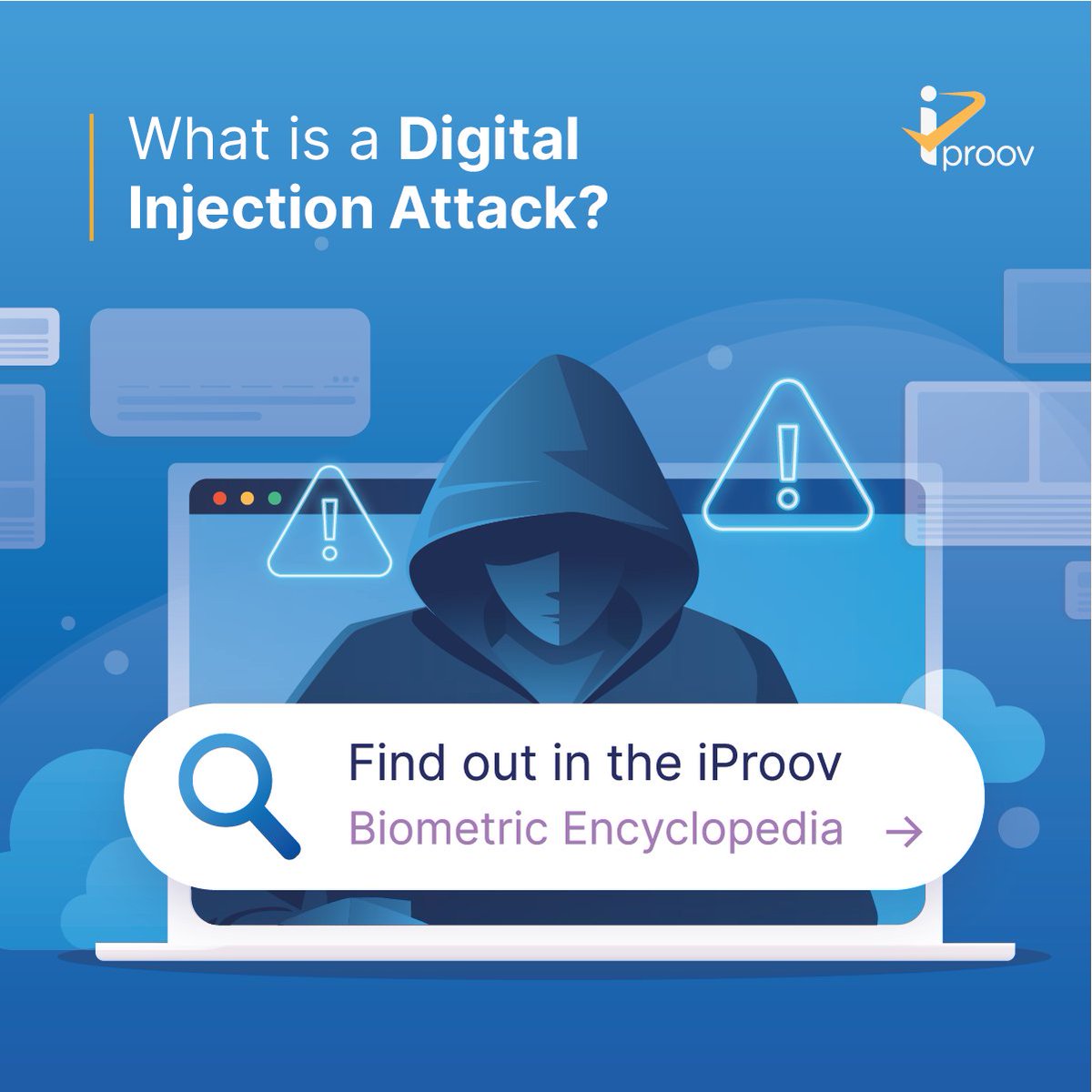 iProov's tweet image. Digital #injectionattacks are on the rise. The iProov Biometric Encyclopedia explains what they are and how face biometric #authentication can protect against them: bit.ly/3ZvCuhb