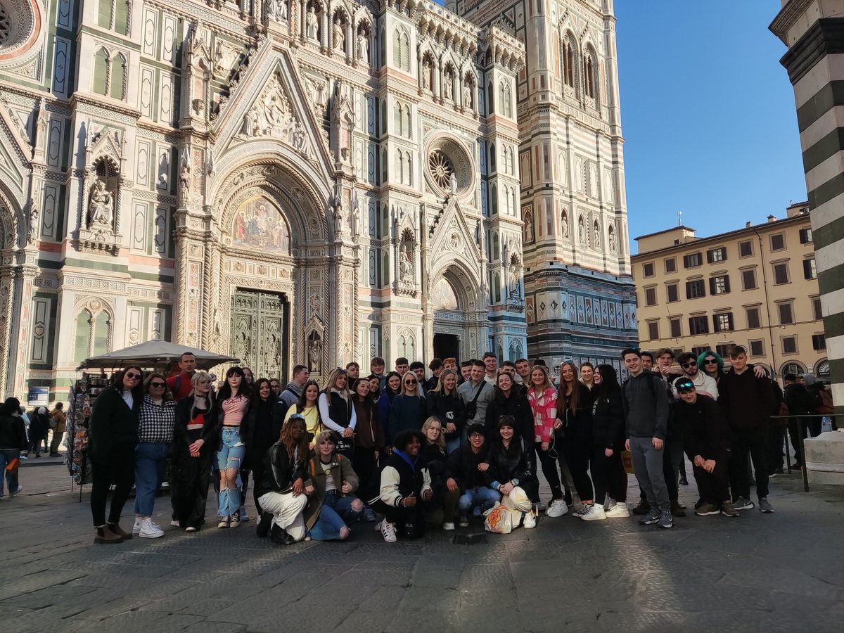 ratoathcollege's tweet photo. What a day in Florence! After a quick visit to Santa Croce to see the tombs of Rossini, Machiavelli and Michelangelo, we're off to the Palazzo Medici Riccardi, where Mr McAuley is reminding us about the history of the Medicis, to finish up for the day. https://t.co/4KXe4IYQCW