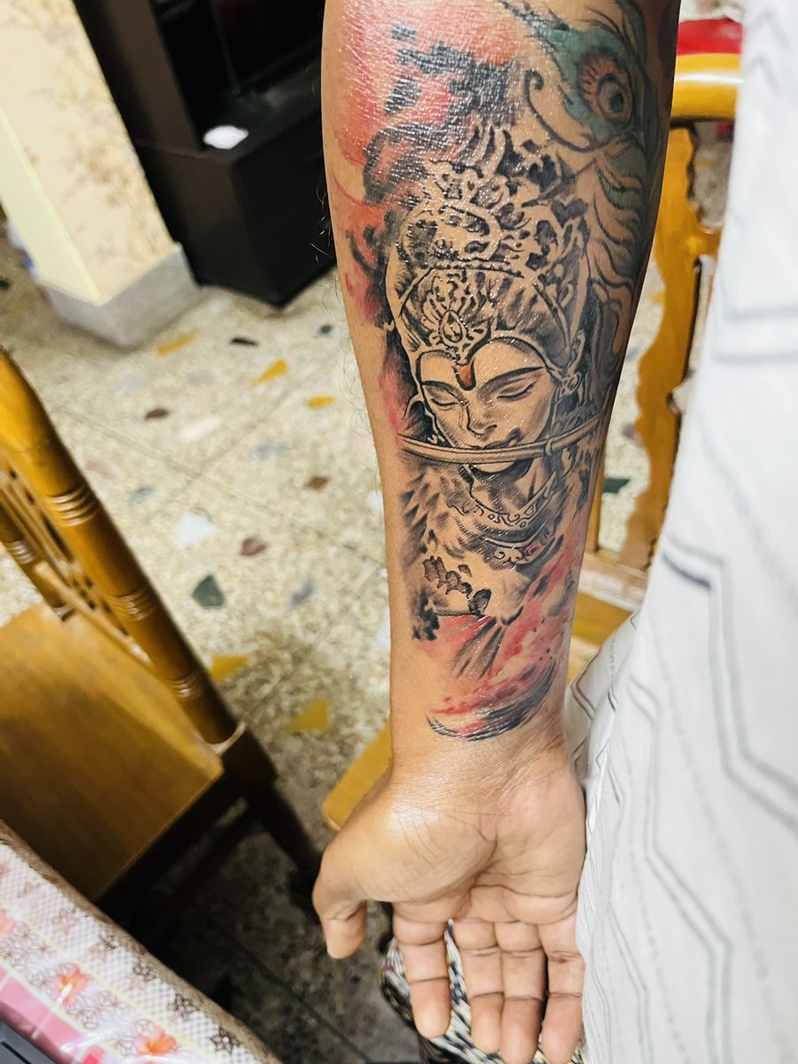 IamMitterD's tweet photo. Got inked in the name of my Lord. হরে কৃষ্ণ🙏🏽 https://t.co/J7iO1HMZ2O