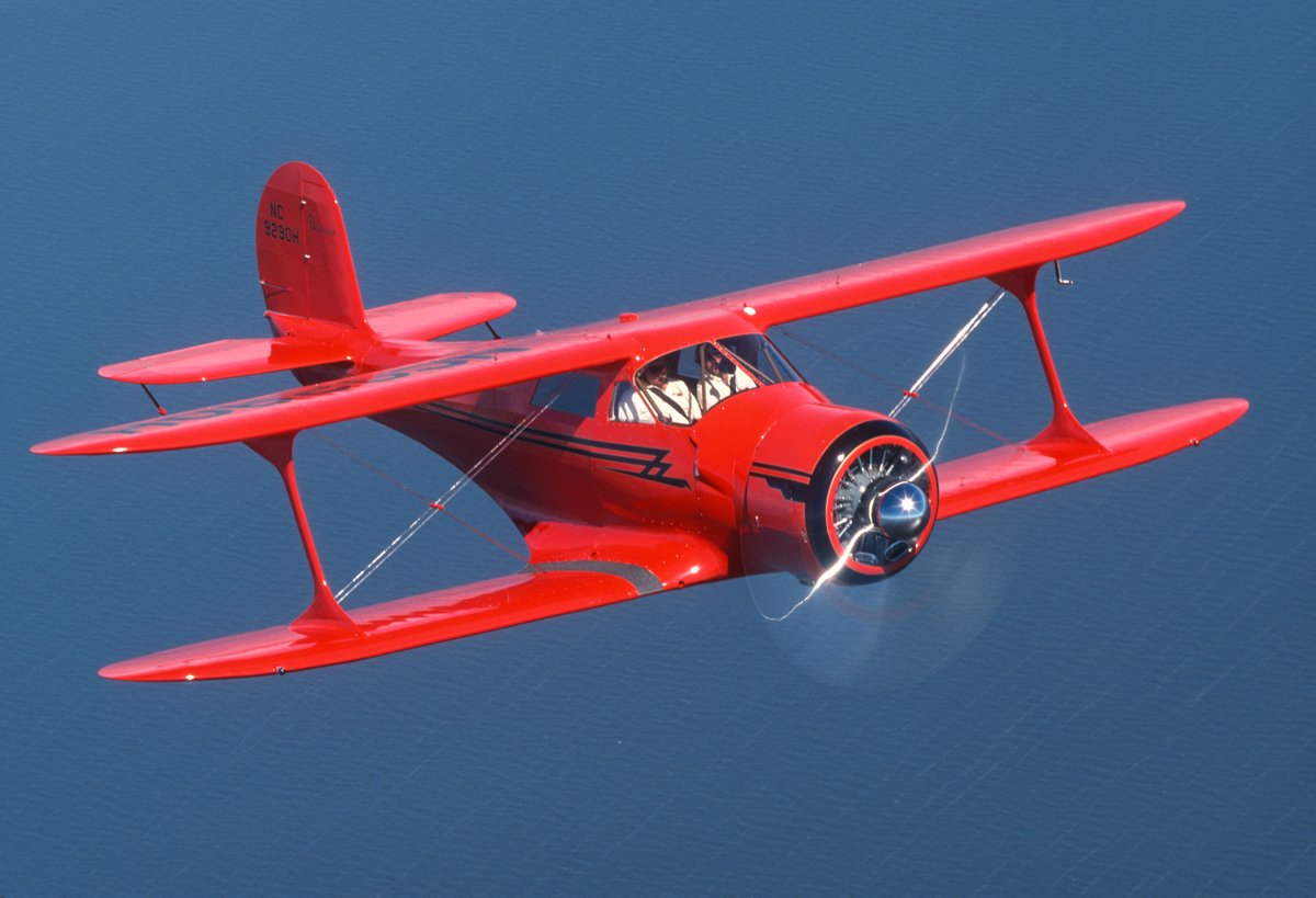 ❤️ Happy Valentine’s Day from this beautiful Beechcraft Staggerwing that's decked out in red. This is a vintage aircraft many people are passionate about, but which aircraft do you consider to be your one true love? 😍

📸 <a href="/Jim_Koepnick/">Jim Koepnick</a> at the 1997 EAA Oshkosh Fly-In Convention