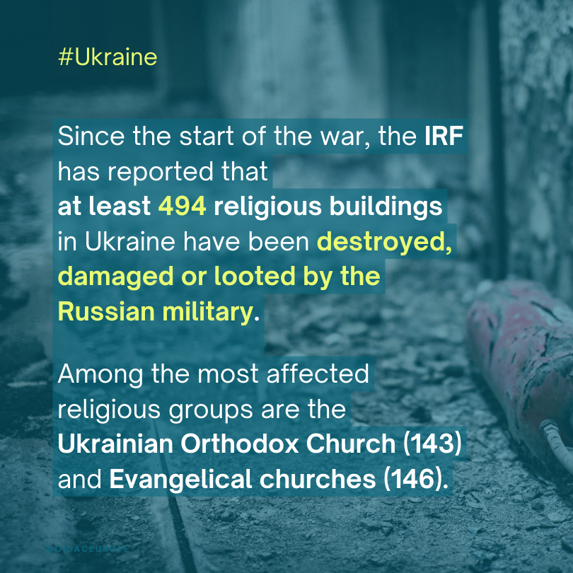 OIDACEurope's tweet photo. In 5 days, the 24th Feb will mark one year since the start of the war in #Ukraine. The war has caused much sorrow and violations to #humanrights, including #ReligiousFreedom. The #IRFUkraine reports on this issue, along with other NGOs like @Forum_18. Here are some facts: https://t.co/VVE5QqGd6w