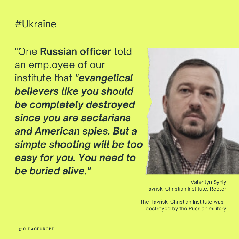 OIDACEurope's tweet photo. In 5 days, the 24th Feb will mark one year since the start of the war in #Ukraine. The war has caused much sorrow and violations to #humanrights, including #ReligiousFreedom. The #IRFUkraine reports on this issue, along with other NGOs like @Forum_18. Here are some facts: https://t.co/VVE5QqGd6w