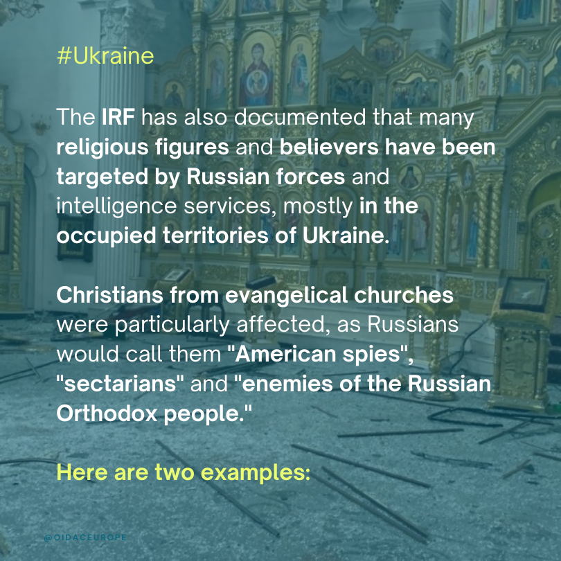 OIDACEurope's tweet photo. In 5 days, the 24th Feb will mark one year since the start of the war in #Ukraine. The war has caused much sorrow and violations to #humanrights, including #ReligiousFreedom. The #IRFUkraine reports on this issue, along with other NGOs like @Forum_18. Here are some facts: https://t.co/VVE5QqGd6w