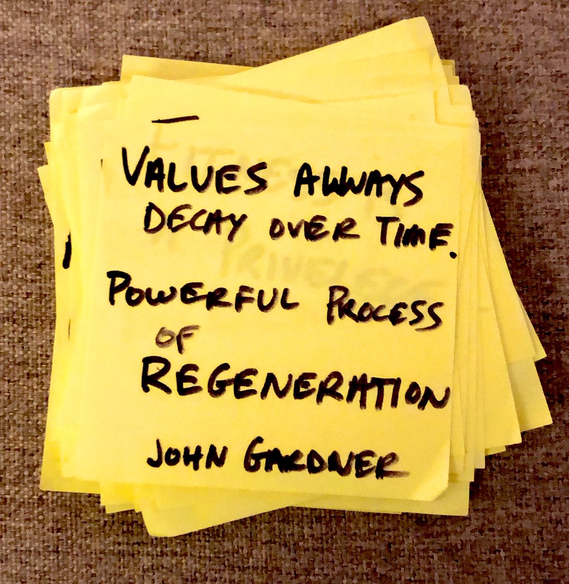 S_Marksberry's tweet photo. We must reinforce our values REGULARLY, CONSISTENTLY, & in a VARIETY of ways…
But the shine still wears off of every new thing. We can’t prevent that.
So we must also plan ahead to regenerate powerfully.
#BeTaller
(Full Gardner Quote in comments) https://t.co/BZMpW8Wz2n