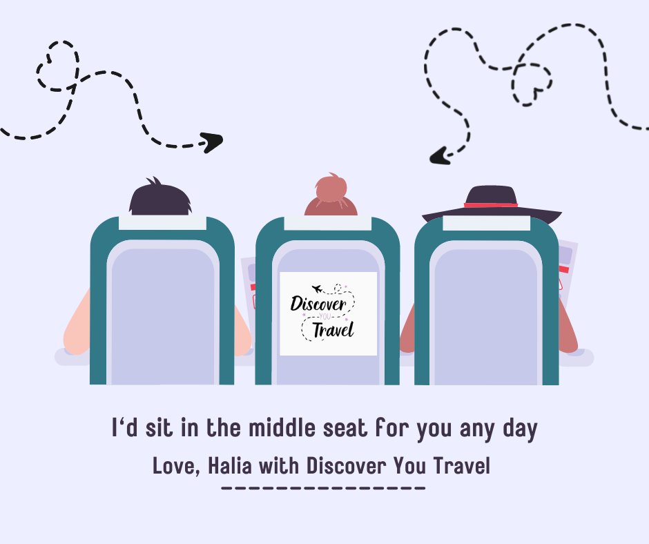 Happy #ValentinesDay! I hope you're able to spend the day with those you love💜 But always remember, I'd sit in the middle seat for you any day😉 #DiscoverYouTravel #travelagent #love #celebration #flying #travel #exploretheworld #clientsfirst