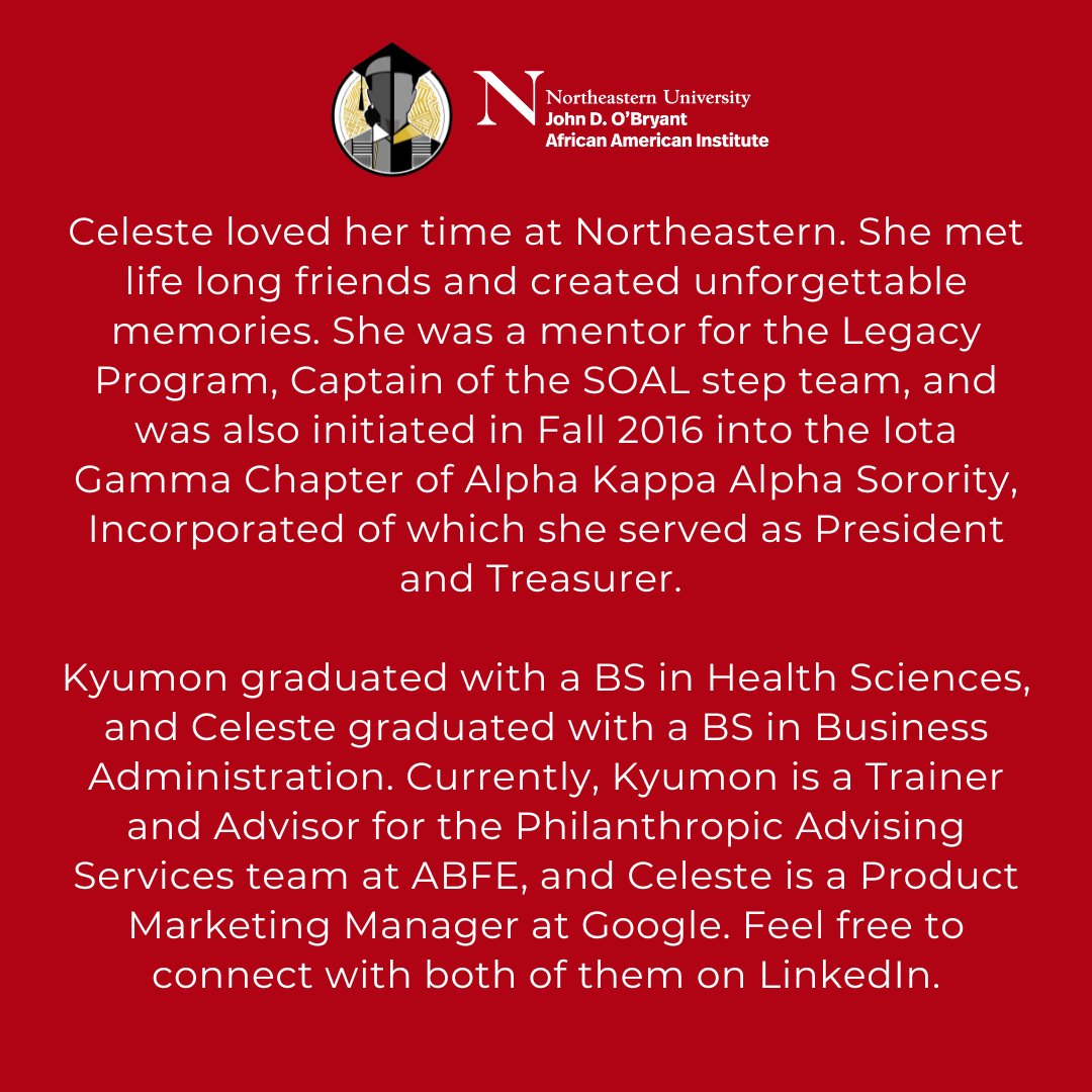 Happy Valentine's Day ❤️ Meet Kyumon and Celeste, two Black alums who met at Northeastern!

#JDOAAI #Northeastern #NortheasternUniversity #LikeAHusky #NortheasternCulturalLife #ValentinesDay