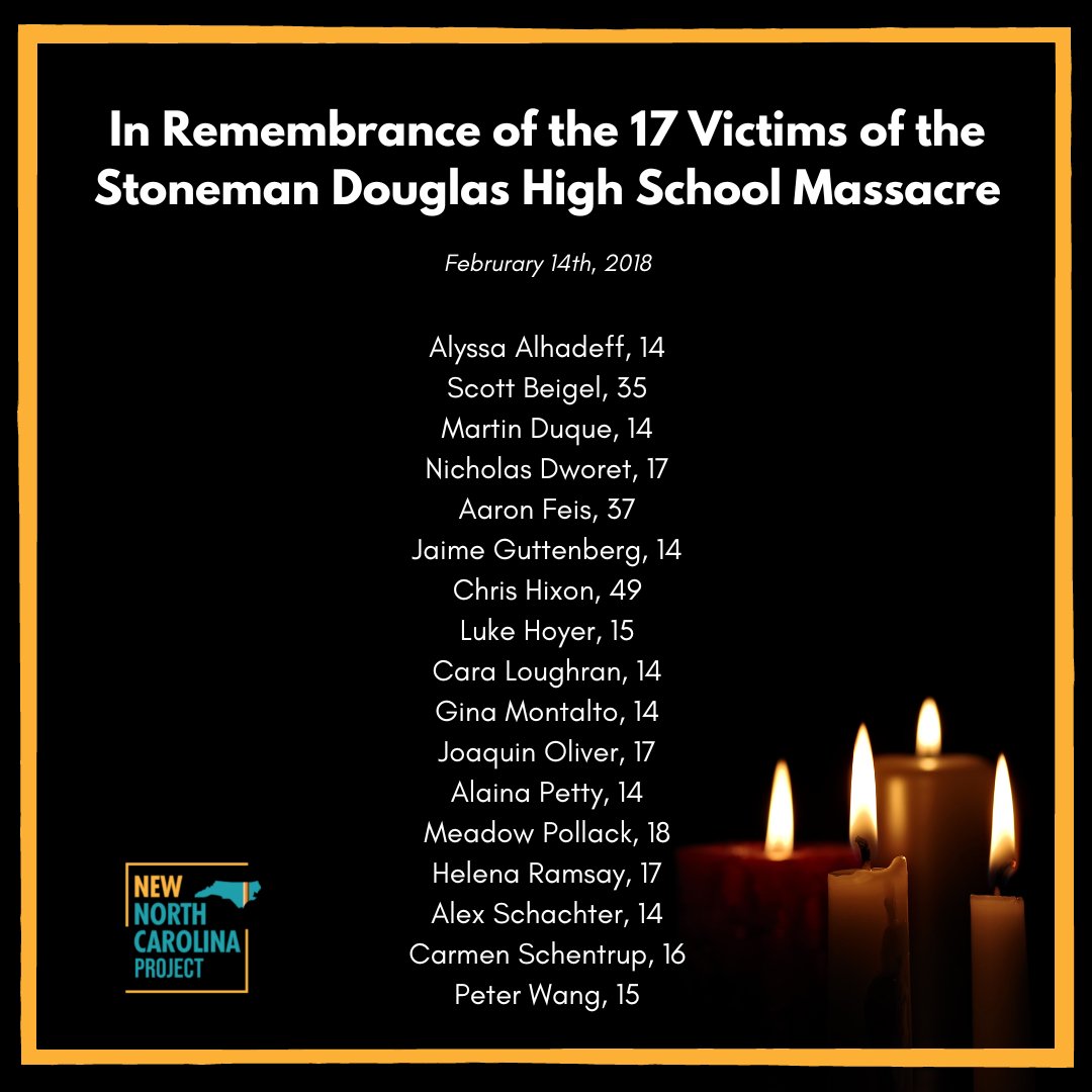 It has been five years since the Parkland shooting, and our minds and hearts are still heavy at the senseless loss of these 17 individuals. We are sending our love to the 17 families who were directly impacted and beyond. 

#ParklandShooting #NCPol #NNCP #StonemanDouglas