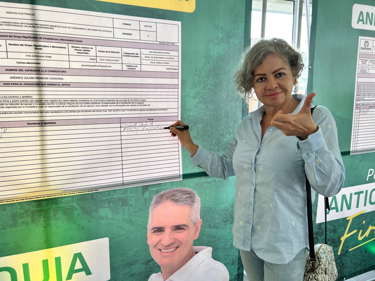 Hoy es un día muy importante.  Empezamos a recorrer los 125 municipios de Antioquia recogiendo las firmas que nos avalarán la candidatura a la Gobernación. 

Este camino para recuperar nuestro departamento empieza con tu firma, ¿me acompañas? #PorAntioquiaFirme