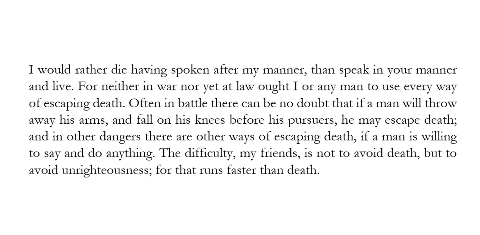 Xenophon's point was that Socrates saw in his potential death sentence the chance to die as he had l