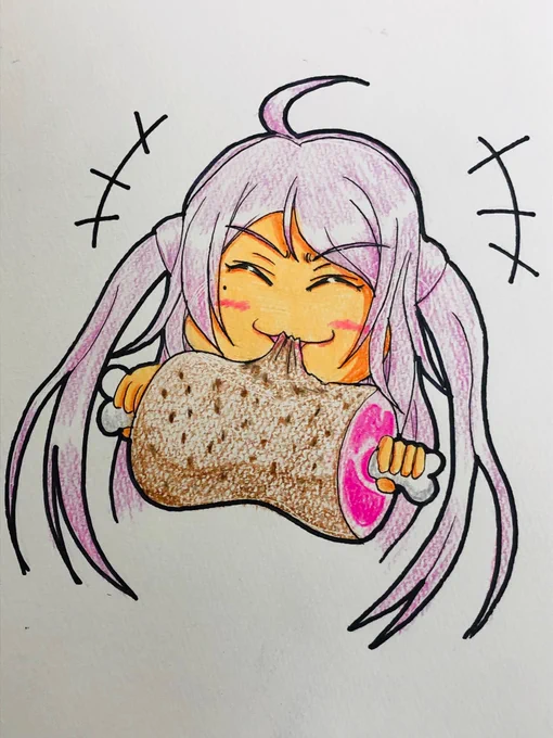 ランジュちゃん誕生日おめでとう!!過去絵ですがお肉あげるので許してください#鐘嵐珠生誕祭2023#鐘嵐珠誕生祭2023 