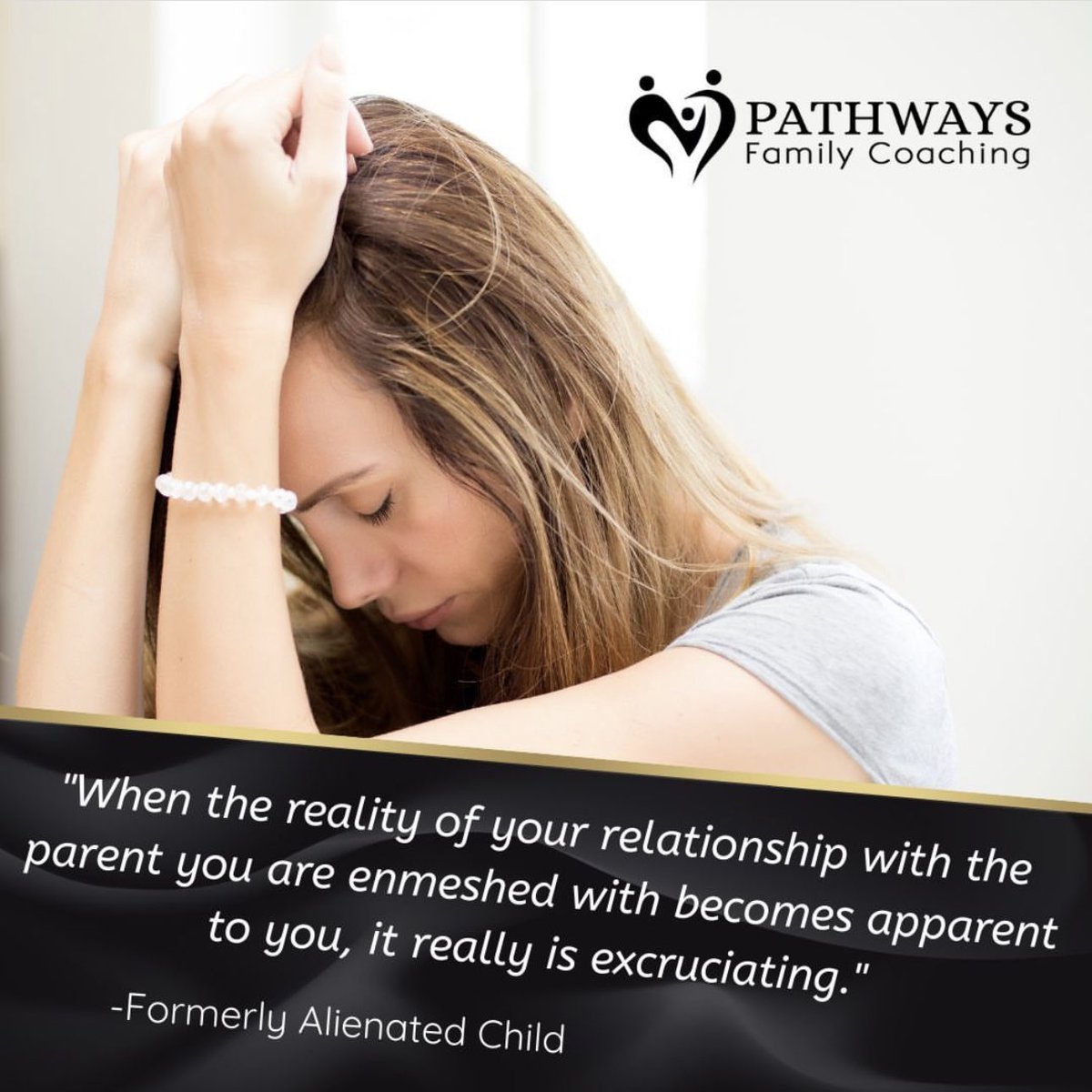 When children of #ParentalAlienation realize the #PsychologicalAbuse they have endured at the hands of the enmeshed parent, they will need support and love, not judgement. 
As a targeted parent, look after yourself so you are ready when they are.
❤️