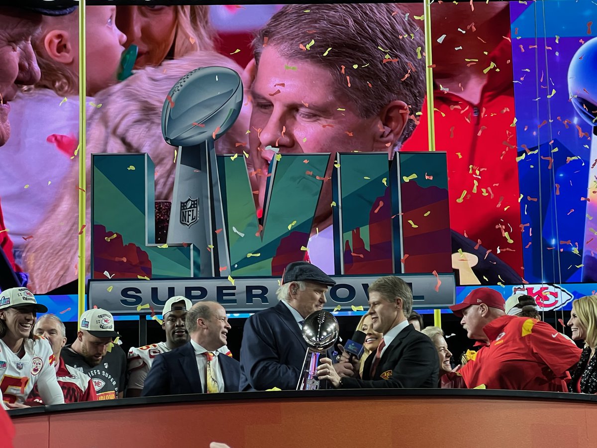 Celebrating another incredible Super Bowl victory with family, friends, and fans! The Hunt family and the Kansas City <a href="/Chiefs/">Kansas City Chiefs</a> are bringing the Lombardi Trophy back home!! #ChiefsKingdom #SuperBowlLVII