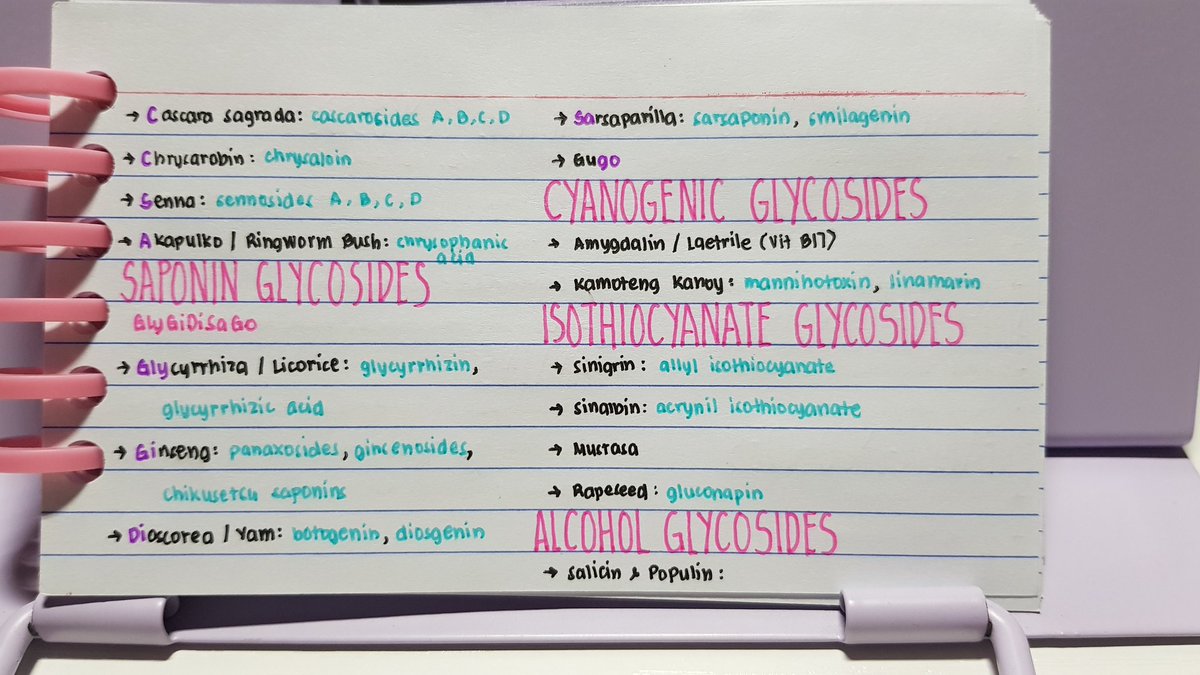 blueveetriol's tweet photo. 🌿 Classifications and their Constituents

Disclaimer: Mnemonics are a combination of @GapangPharma's, @pharmycin's and my own. Just sharing my flashcards since I've been getting a lot of DMs.

Aral well, future pharmacists! ♡ https://t.co/MpJWoGDvO6