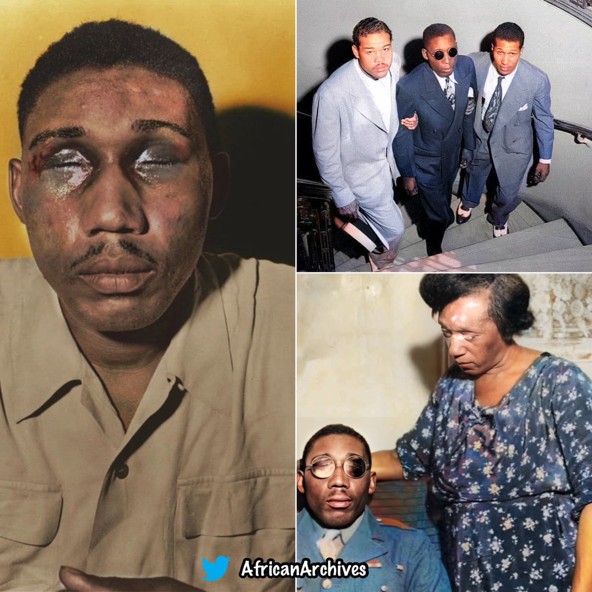 On February 12th 1946, Isaac Woodard, WW2 veteran, hours after being honorably discharged, was attacked by South Carolina police while still in uniform when taking the bus home & left permanently BLIND

The officers were acquitted by an all white jury #BlackHistoryMonth 

THREAD!