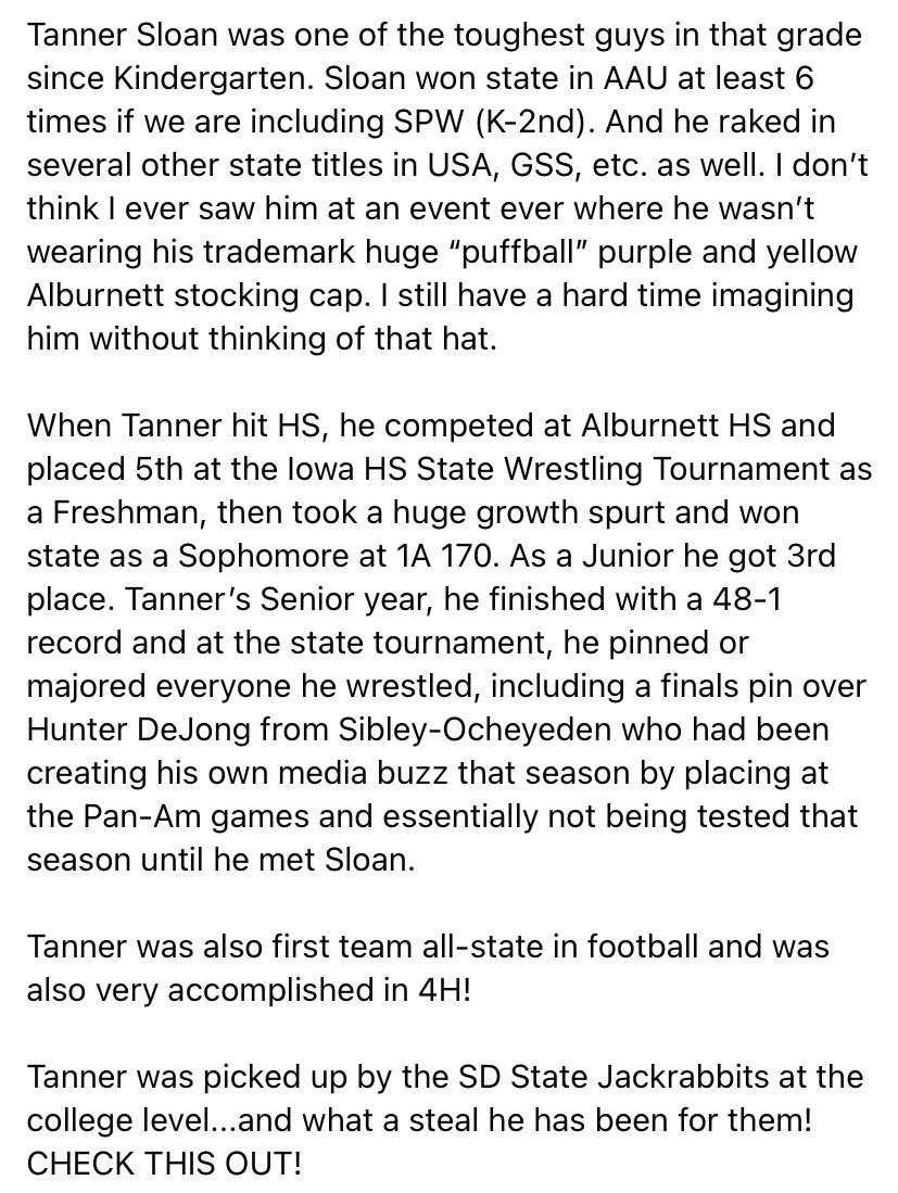 Tanner Sloan at “Train Like A Norseman” camp this summer! 

🔨  tlancamps.com 

<a href="/T_Sloaner/">Tanner Sloan</a> <a href="/JackrabbitWC/">Jackrabbit Wrestling Club</a> <a href="/ALB_Wrestling/">Alburnett Wrestling</a> <a href="/LutherWrestling/">Luther Wrestling</a>