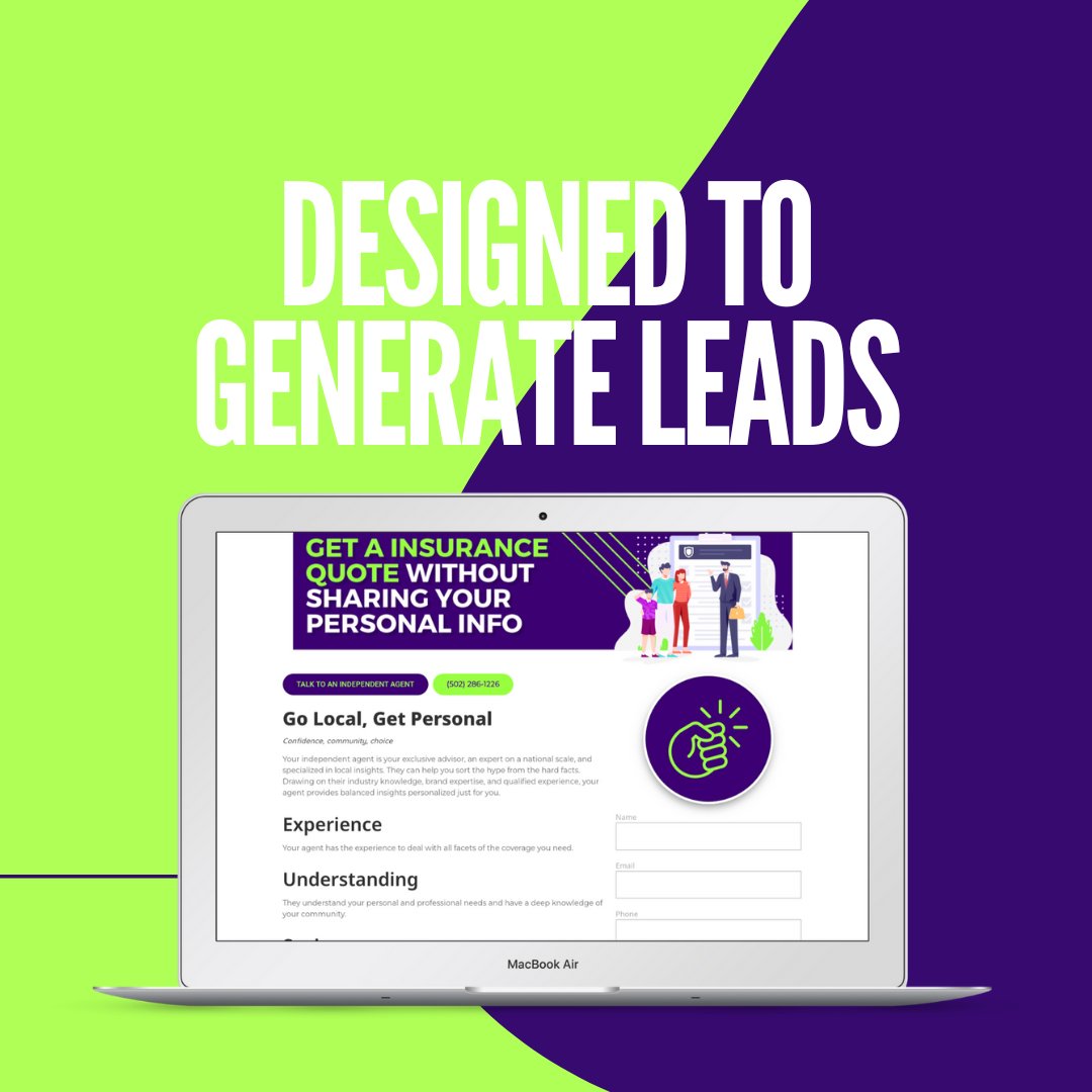 The agent landing page experience is designed to generate leads

 #digitalmarketing #insuranceagents #leadgeneration #insuranceleads #socialmarketing #independentagents