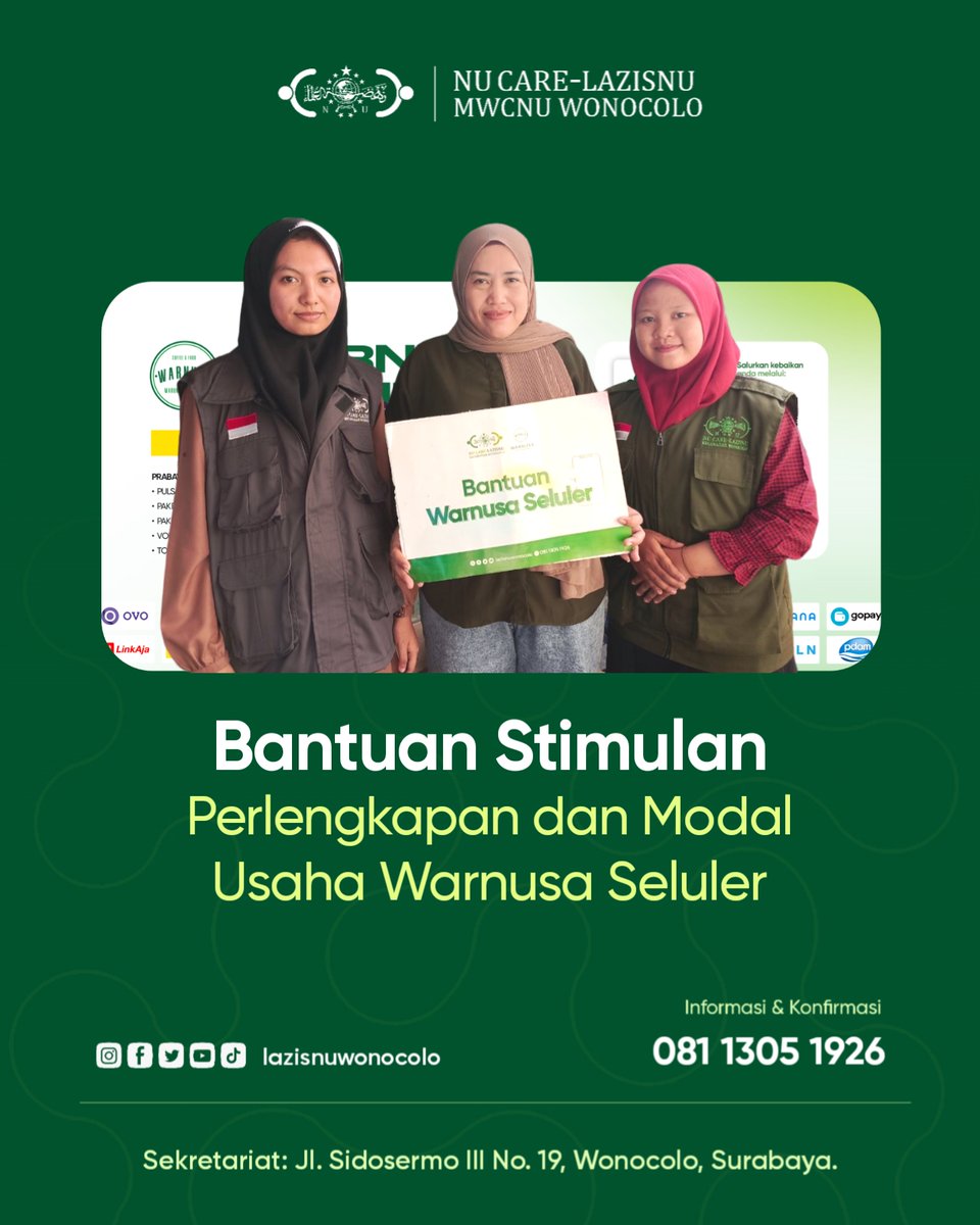 lazisnuwonocolo's tweet photo. Bantuan Stimulan 
Perlengkapan dan Modal Usaha Warnusa Seluler https://t.co/tARPhRwIPV