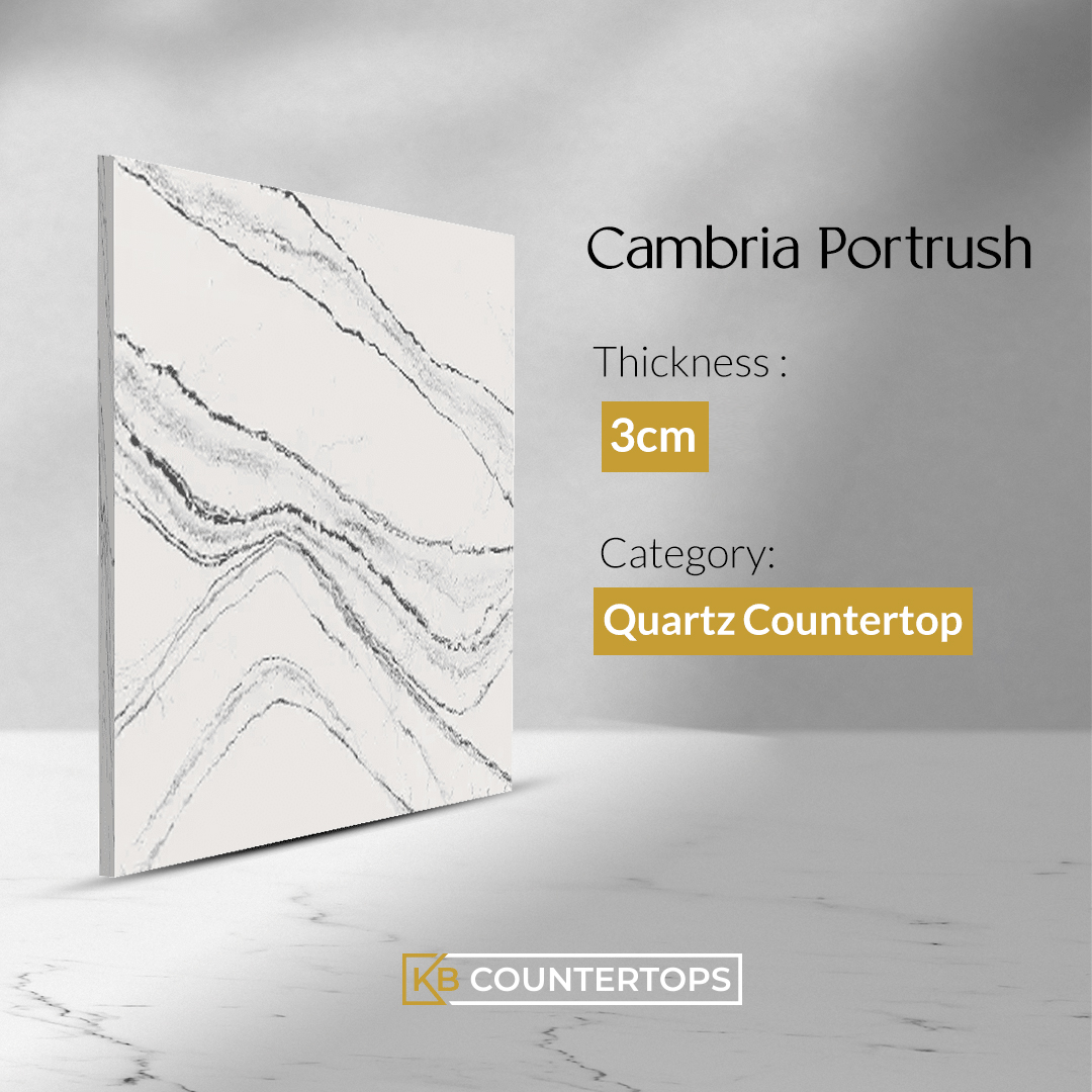 kbcountertops's tweet image. Featuring navy, gray, and black veins and finespun filaments, Portrush has a creamy white base with gleaming gold flakes. 

#cambria #cambriaportrush #portrushquartz #modern #moderndesign #quartz #quartzcountertops #design #kitchenrenovation #kitchenremodel #homeimprovement #reno