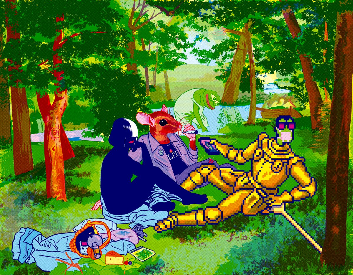 LITWTF's tweet photo. Gm, and much love to you all on this Valentine's Day. ❤️‍🔥⚔️❤️‍🔥 

Today's gm features a 'Print screen - Screen printing' work by @Joni_b_ who will be our guest on SpotLIT this Thursday!

Artwork: So manet things to see https://t.co/VlEtPL0cDw