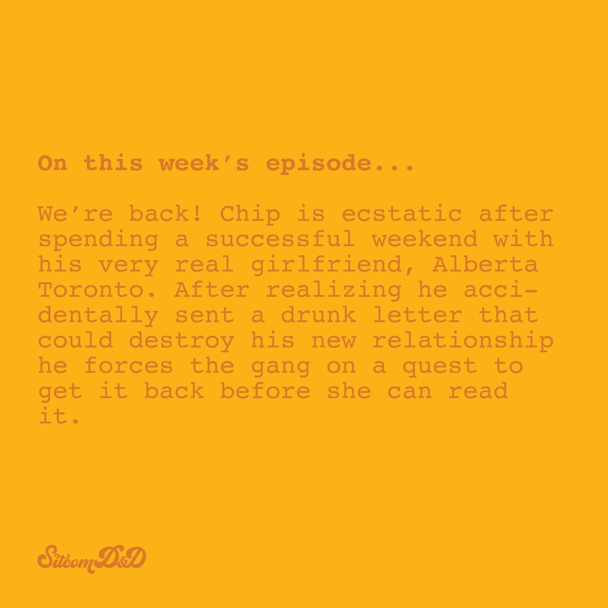 SitcomDnD's tweet photo. WE’RE BACK. https://t.co/5932z6FzMe