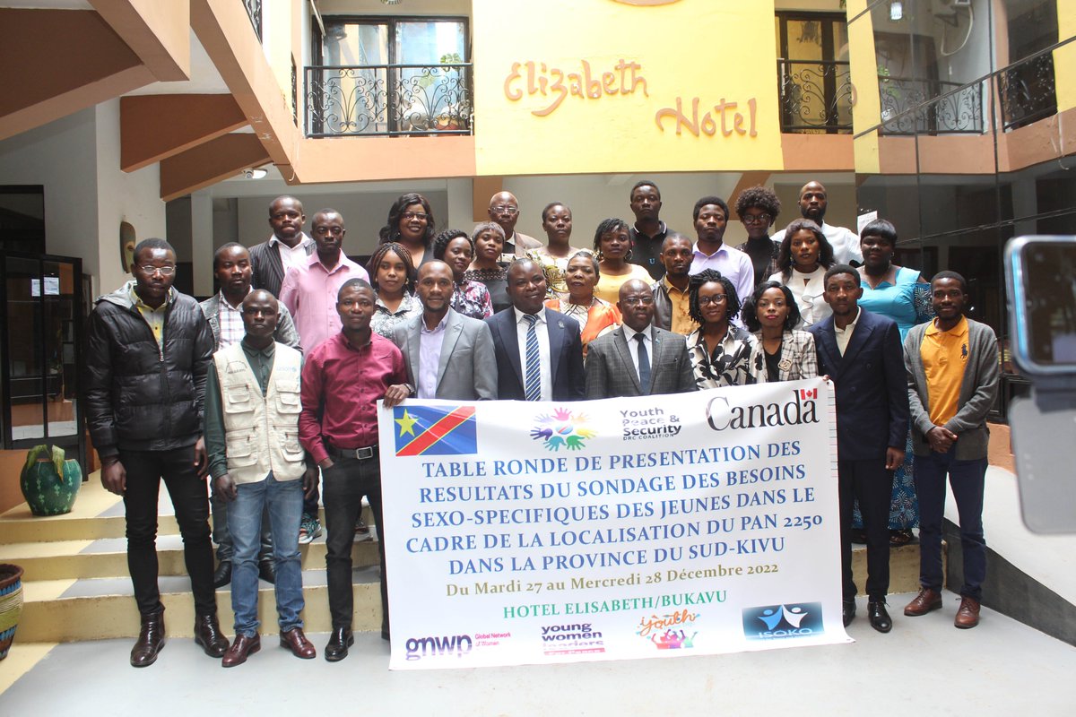 gnwp_gnwp's tweet photo. #Youth4Peace en RDC🇨🇩est entrain de #Localizing2250
En décembre, GNWP, @WY4PSinAfrica, @RDC_JPS , @peace_drc, avec l'appui @WomenPeaceSec🇨🇦, ont organisé une série de tables rondes à Goma & Bukavu pour une analyse sensible au genre des besoins des jeunes en localisant #JPS
🧵⬇️ https://t.co/ruq4mNF9lh