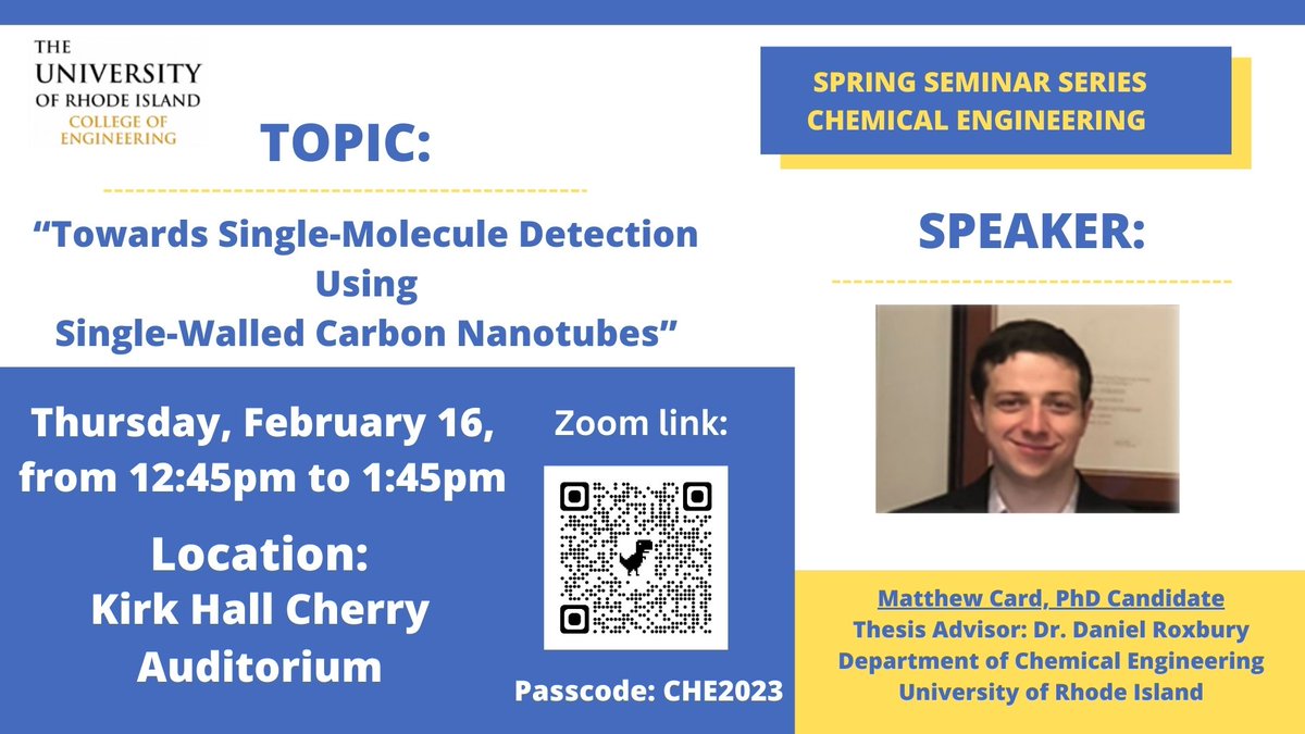 This Thursday, two of our PhD candidates will be presenting!  Matt Card (pictured below) will be joined by Temo Kuester.  Temo will be speaking about "SERS detection of charged marine pollutants through self-assembled cationic monolayers on gold nanopillar arrays".