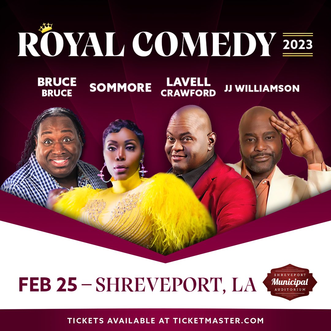 318Premiere's tweet photo. Hey, there SMA Family! 

Click the link below for the chance to win 2 tickets to Royal Comedy 2023 &amp; a COMPLIMENTARY room night and $100 Dining Credit from @BallysShrvprt  

https://t.co/XBNBk4Z8IK

T&amp;C apply. Must be 18+ and older. 

#ShreveportAuditorium https://t.co/SmrE2A0Z7H