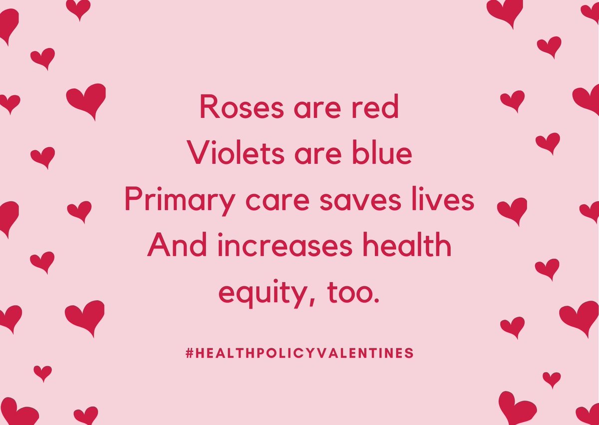 #Primarycare saves lives, leads to improved individual and community health, and is central to health equity— yet we continue to underfund it. Isn't it time we value the type of care - and its providers - that can change a community? #healthpolicyvalentines
