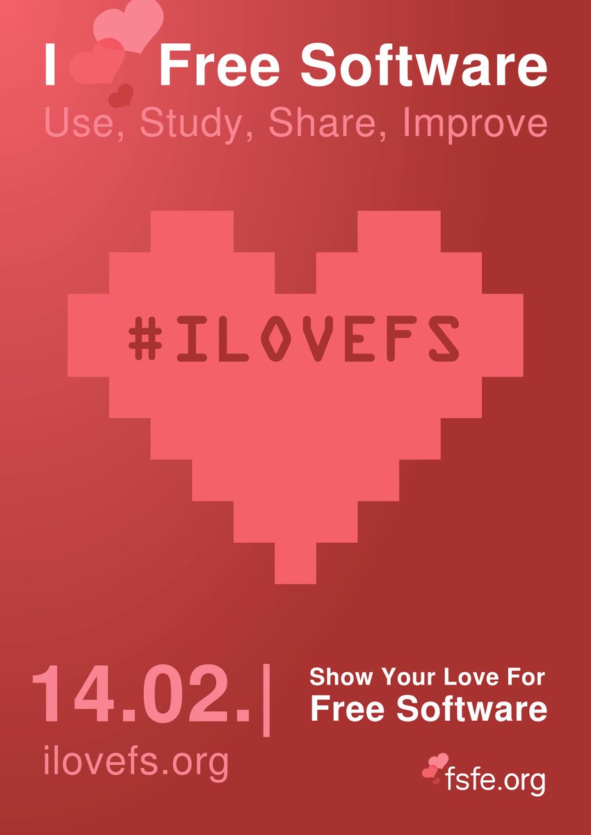 Happy “I Love Free Software' day! Let’s appreciate all #freesoftware developers, contributors, and enthusiasts for their hard work for #softwarefreedom. ❤️

#ilovefs #FOSS #oss #opensource #evolveum #midpoint #IdM #IGA #ValentinesDay #ValentinesDay2023