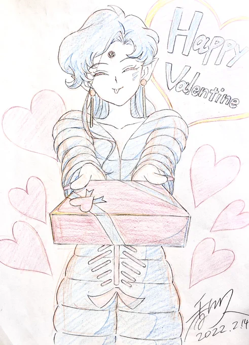 去年のバレンタインデーに描いたらくがきをまた置いておきます…🍫🐠🐟 
