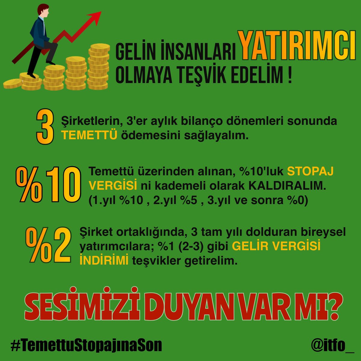 TolgaAykut15's tweet photo. #borsa da yatırım yapmanın ana sebebi, temettü geliri elde etmektir. Fiyat artışından para kazanmak, borsa yatırımı değil, ticarettir. Sermayenin halka yayılması ve ülkemizin üstündeki faiz yükünün azaltılması için borsanın desteklenmesi çok önemlidir. #temettustopajınason @itfo_ https://t.co/xAiqfdPB3s