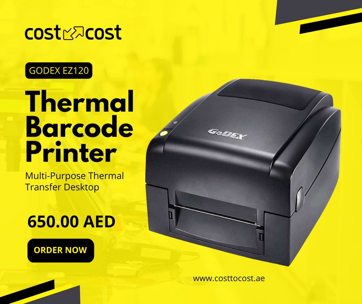 Costtocostuae's tweet photo. Godex EZ120 thermal barcode printer is a value-priced desktop printer with extraordinary features
https://t.co/SN290kFYAM
#dubai #dubailife #mydubai #uae #uaeshopping #costtocost #printer #thermalPrinter #Godex #barcode #barcodeprinter #shopping #sharjahuae #business https://t.co/ubKiPVCIfH