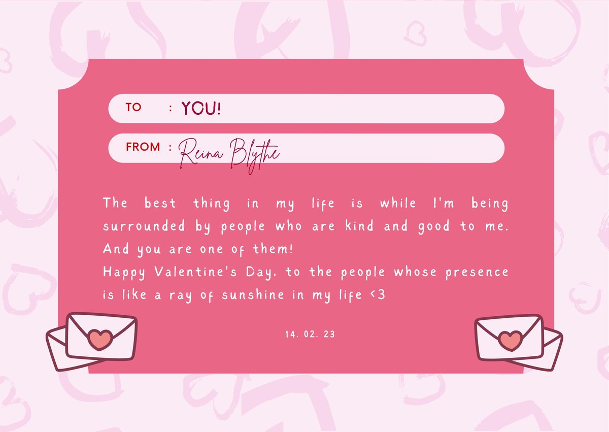 ㅤ
ㅤ˭̡̞(◞⁎˃ᆺ˂)◞ =͟͟͞͞ ⌧ 
ㅤDear, <a href="/whisperisn/">۫</a> !

❝ Happy Valentine's Day! Cheers to more happy memories with you ૮ ˶ᵔ ᵕ ᵔ˶ ა 

Kak Mon!! In this special day, I just wanted to say thank you for being such a good boyfie to my brother and a kind person too ♡ —
ㅤ