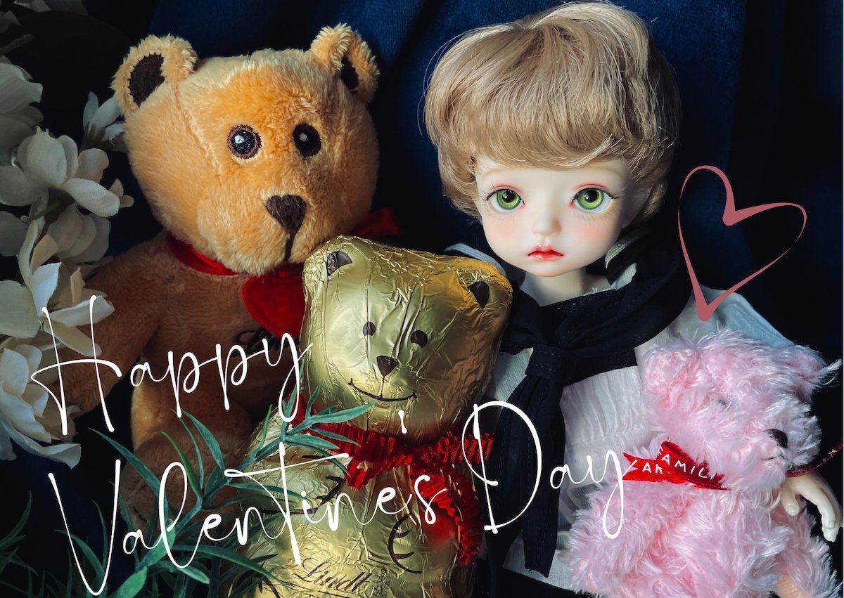 papier_to_puppe's tweet image. はっぴーばれんたいん🍫✨
かわいくて食べられないクマさんチョコと…🧸
#myoudoll