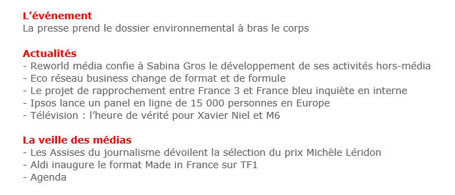 Clesdelapresse's tweet photo. Au sommaire des @Clesdelapresse du jour @ACPMFrance @F_N_P_S @Alliance_Presse @LeSEPM #SRP #APGI #presse #environnement @ReworldMediaC @PrismaMediaS @francetvpub @EcoReseau @Arcom_fr @IpsosFrance @France3tv @francebleu @LesAssises #Aldi @tf1pub (https://t.co/vDNYYih8MH) https://t.co/ns2A3Dzm0Q