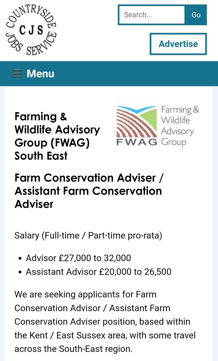 FWAGSouthEast's tweet photo. Exciting opportunity! We are seeking applicants for Farm Conservation Advisor/Assistant Farm Conservation Adviser position, based within Kent and East Sussex area, with some travel across South-East. Check out Countryside Jobs for info #fwagse #fwagsoutheast #countrysidejobs https://t.co/GzaReWSQBV