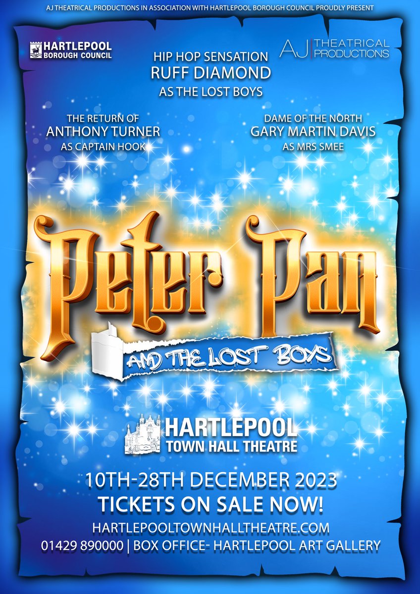 Tickets are on sale NOW! 🐊✨⏰

Peter Pan and the Lost Boys from the 10th-28th December at Hartlepool Town Hall Theatre. 

BOOK NOW hartlepooltownhalltheatre.com