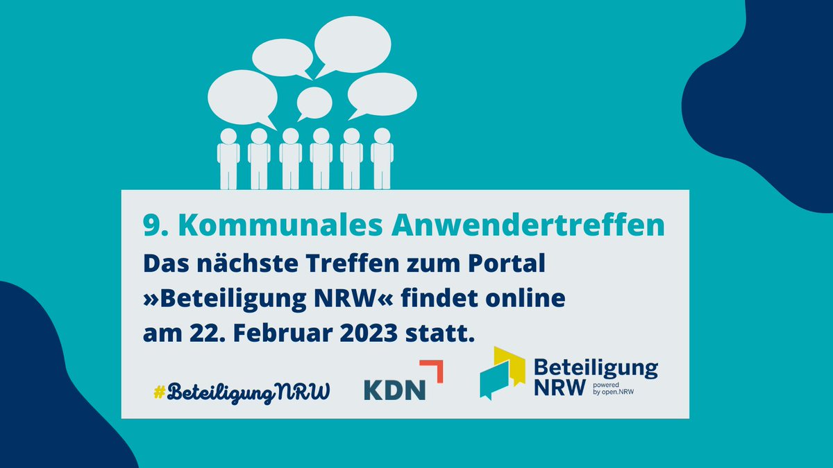 KDN_NRW's tweet image. Das Treffen für Anwender*innen des Portals #BeteiligungNRW geht in die neunte Runde. Unterstützt durch unsere #OpenGovernment Beratungsstelle im #KDN erfahren Sie im Treffen mehr über Best Practices und weitere Beteiligungsprojekte. Jetzt anmelden! tinyurl.com/kdn-og-at-9