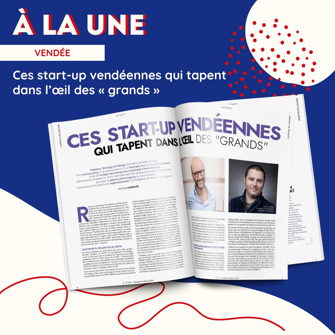 📣 Makidoo, Stampyt et Idéolys, 3 #startup made in Vendée, trois success story et un point commun. À un tournant phare de leur développement, elles ont intégré des entreprises ou groupes à forte croissance, d’envergure européenne voire internationale. 

👉 informateurjudiciaire.fr/actualites/ces…