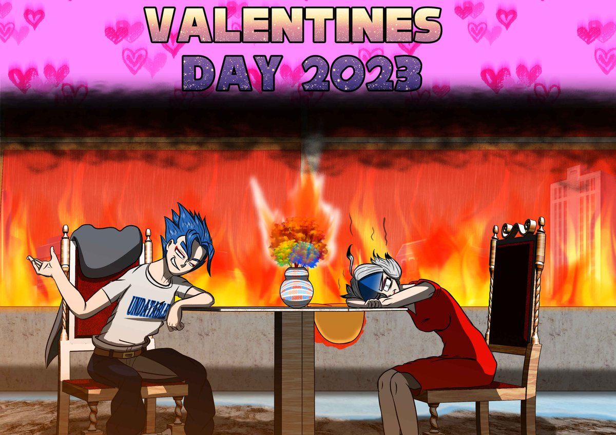 GameKingComic's tweet photo. Another piece I made for a holiday. I really like doing it like this... Anyway... Valentines day. Yay. https://t.co/wDNgiqP9Nm