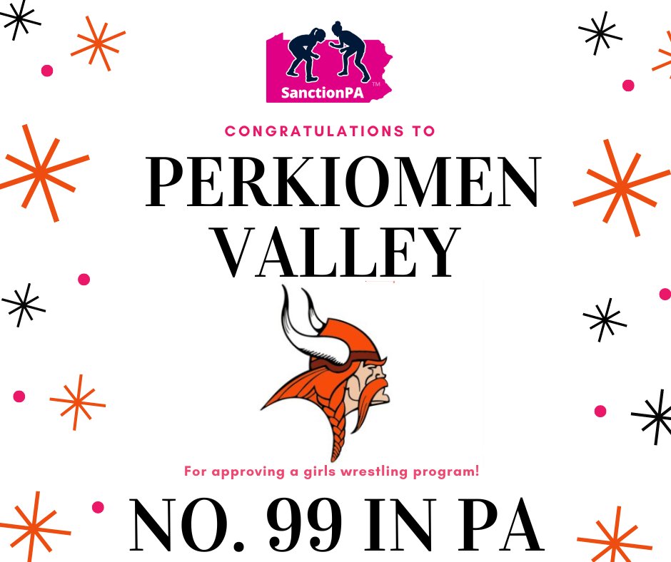 PA_GirlsWrestle's tweet image. Congrats to @pv_vikingwr for starting a girls wrestling program! We are now one program away from meeting the PIAA benchmark of 100 schools to demonstrate the viability of girls wrestling! #SanctionPA @PA_wrestling @PAPowerWrestle @ScottFMartin @RepAnnFlood @ptoc134 @PV_Schools