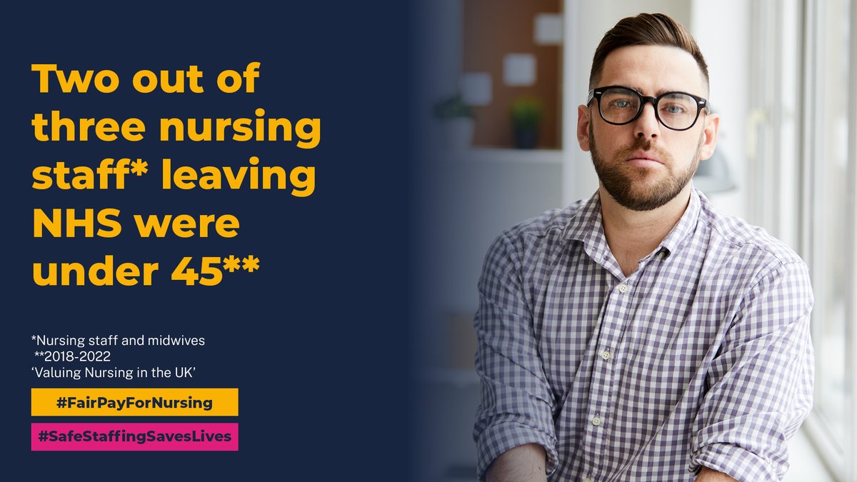 Nursing staff leave the profession before retirement for better paid employment.

Governments must act now for the nursing profession and for patient safety.

Read our new report 'Valuing Nursing in the UK'.

#FairPayForNursing #SafeStaffingSavesLives
bit.ly/3jULk8q