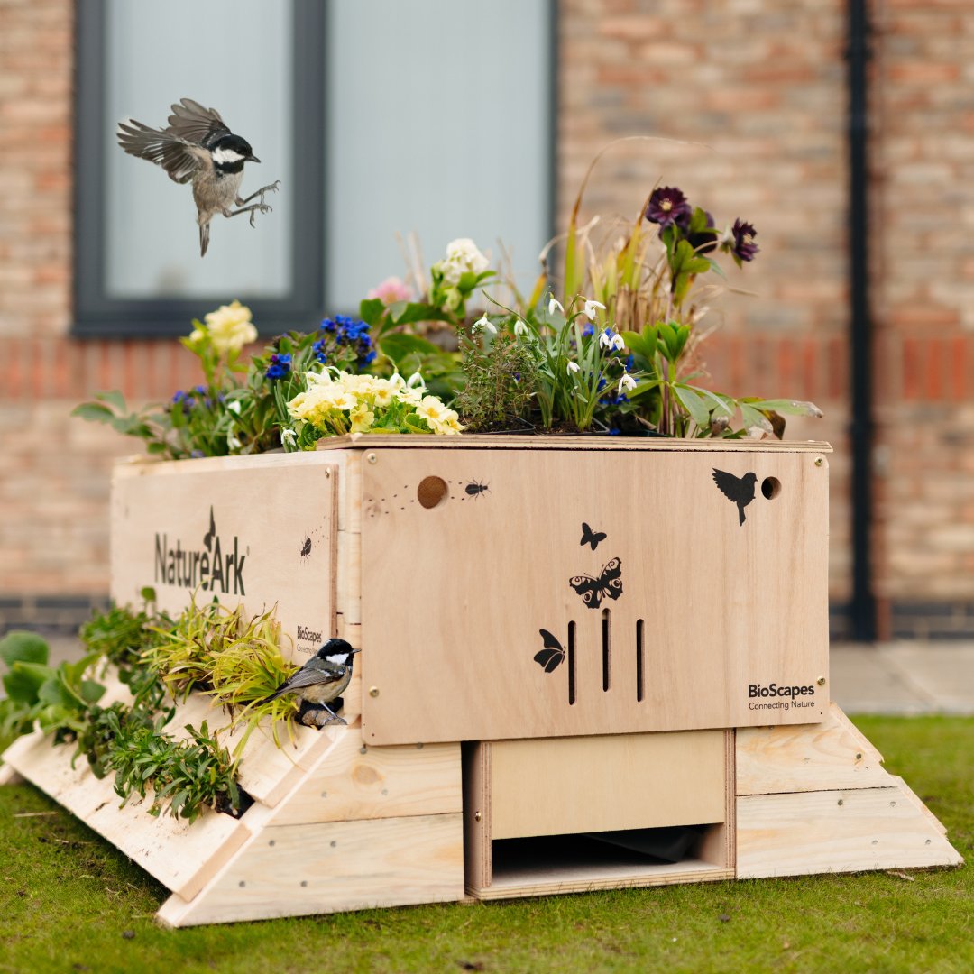 BioScapesUK's tweet photo. It's @_BTO #NationalNestboxWeek (coinciding with the beginning of avian breeding season). There's a shortage of nesting spaces due to the reduction of mature trees, which makes our innovative #NatureArk, the perfect home for our feathered friends. #twitternaturecommunity https://t.co/ytoFY4XvSF