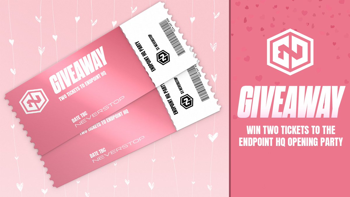 🎈 PARTY WITH ENDPOINT 🎈 Win 2x tickets to our 𝑯𝑸 𝒐𝒑𝒆𝒏𝒊𝒏𝒈 𝒑𝒂𝒓𝒕𝒚 💗 Follow @TeamEndpoint 💗 Like & RT 💗 Tag the person you want to bring Ends in 1 week